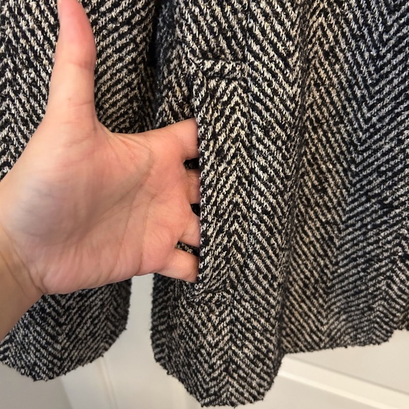 Old Navy Black and White Women's Winter Coat XL Herringbone - Picture 4 of 9